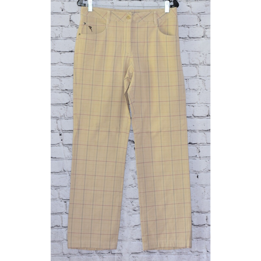 CHERVO Sport Performance Women's Golf Khaki Pinstripe Slim Fit Trouser Pants